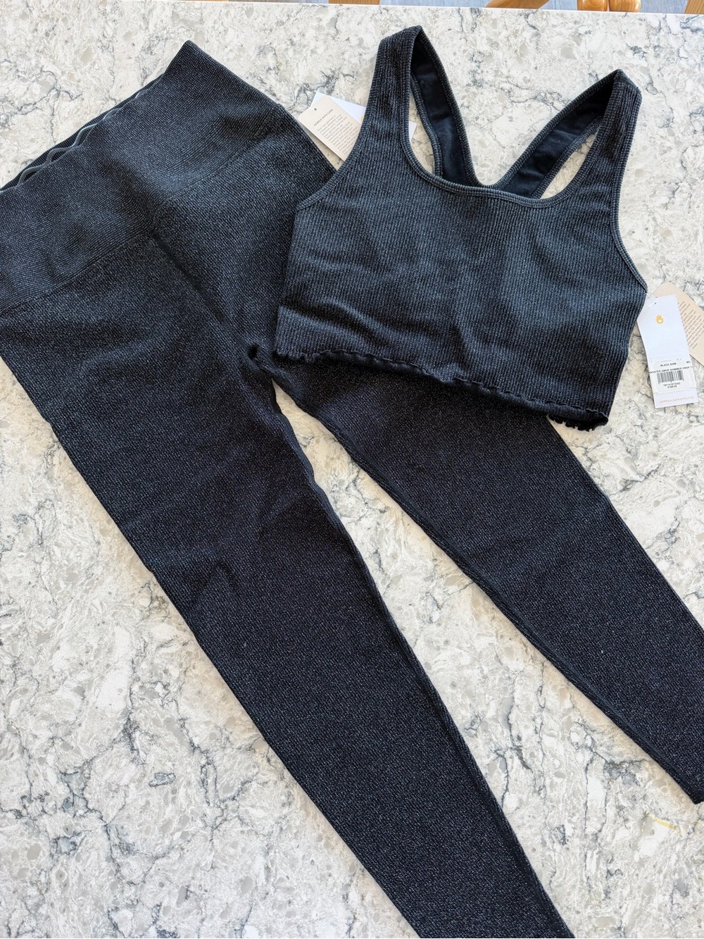 Spiritual Gangster Black Sparkly Workout Set